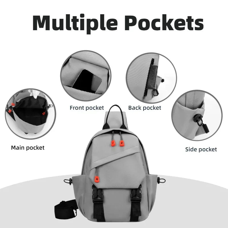 Men's Multi-Pocket Outdoor Chest Bag for Cycling and Hiking