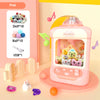 Pink Doll Machine for Kids featuring dolls, balls, and USB, with accessories like a rabbit and purple items.