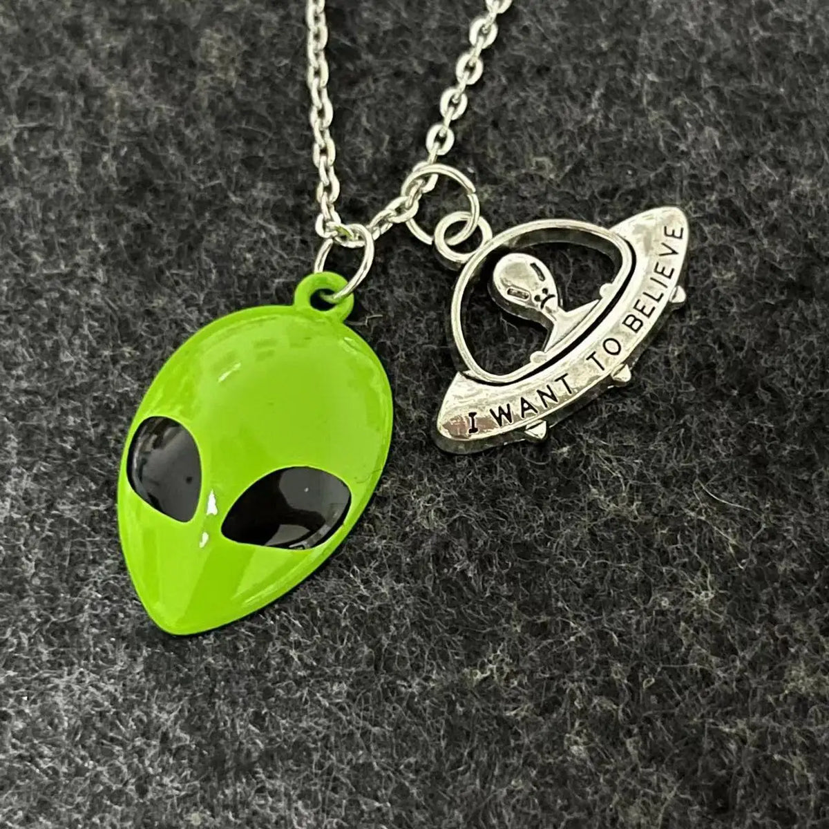 Space Explorer Enamel Keychain – UFO & Astronaut Design