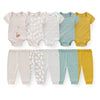 Baby Cotton Bodysuit and Pants Outfit Set (4-Piece)