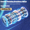 Close-up of a counter rotating brushless motor for a vacuum cleaner, showing its design and high speed.