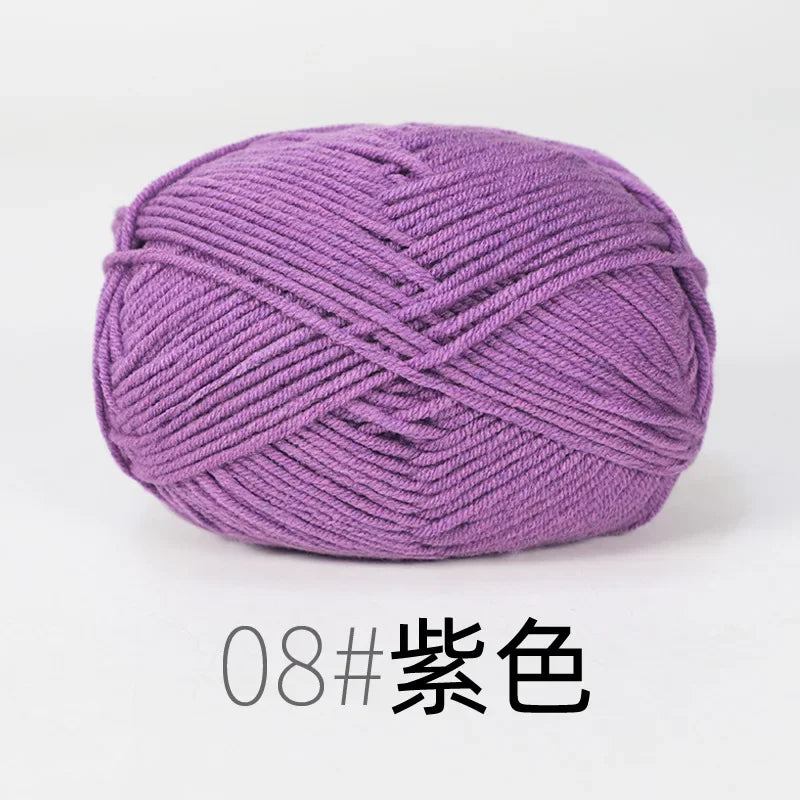 4-Ply Soft Cotton Blend Yarn for Knitting and Crochet