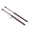 A pair of black heavy-duty hood lift supports for a Jeep Liberty, showing the length and size of the components.