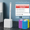 Disposable Toilet Brush Set with Wall-Mounted Holder and Refill Heads