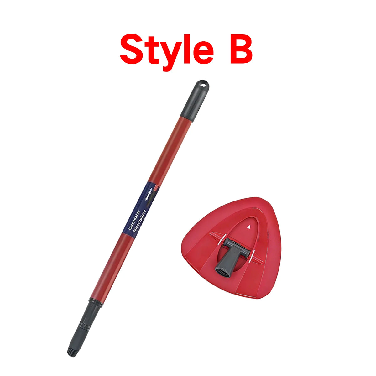Red replacement mop handle and base for O-Cedar/Vileda systems, labeled Style B.