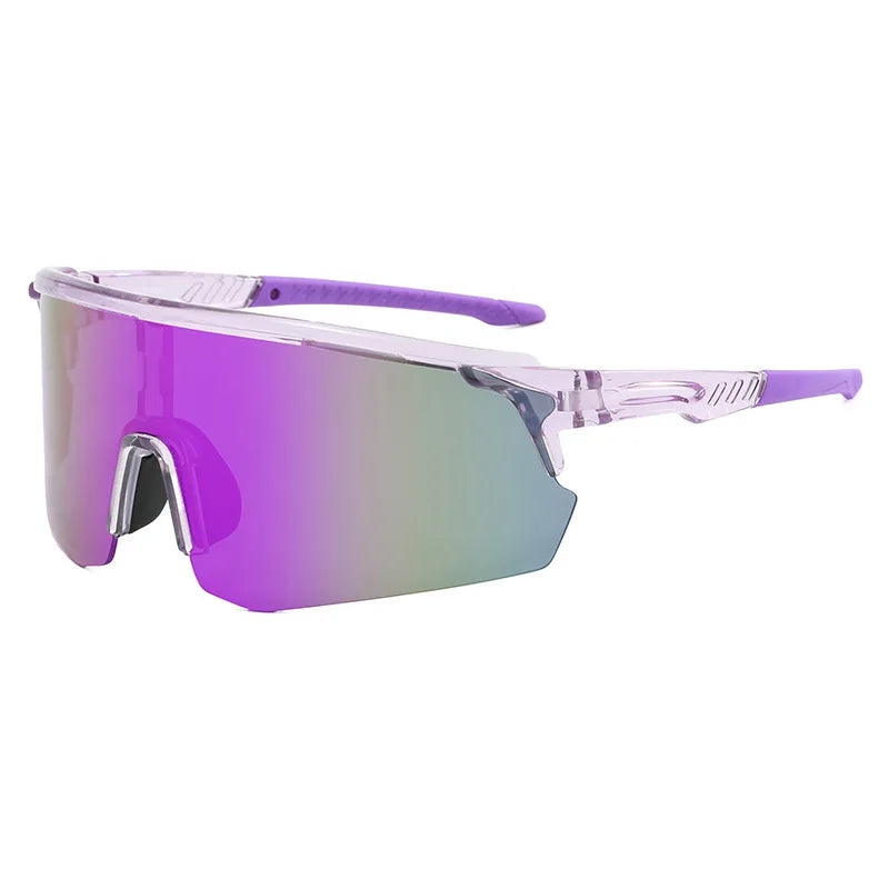 Oversized Mirrored Sports Sunglasses