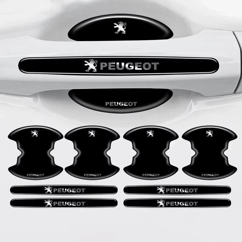 Protective anti-scratch film stickers for car door handle bowls on Peugeot models
