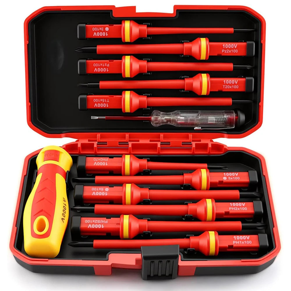 Insulated 1000V Magnetic Screwdriver Set for Electricians
