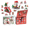 A set of Christmas themed building blocks featuring Santa and festive decorations for an advent calendar.