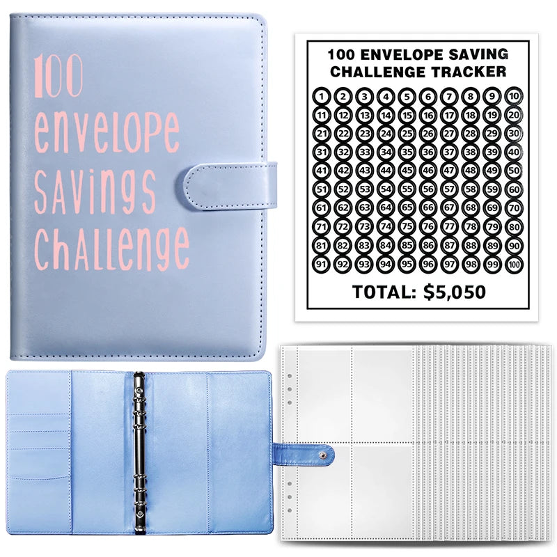 A5 Cash Savings Challenge Binder with 100 Envelopes