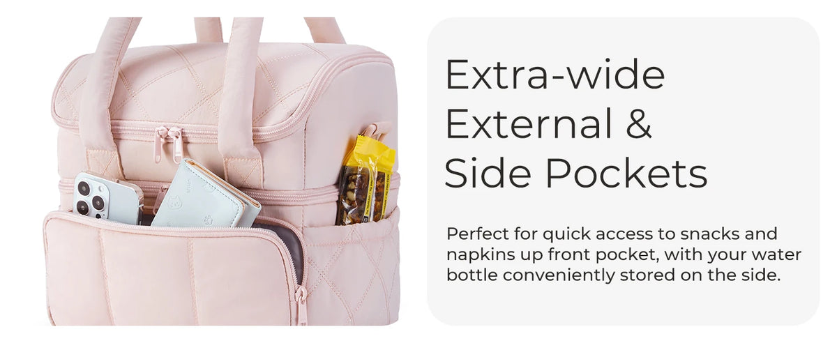 Insulated Double-Deck Lunch Bag with Leakproof Lining