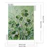 A painting featuring green textured leaves and white pearls, suitable for DIY art kit wall decor.