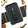 A black guitar fretboard cleaning kit featuring a microfiber cloth and various guitar parts.