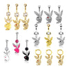 Gold Bunny Belly Button Piercing Ring