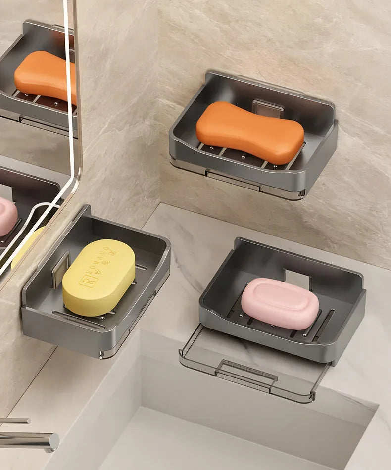 No-Drill Wall Mounted Soap Holder with Drainage