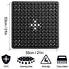 Black non-slip shower mat with suction cups for bathtub and bathroom floor
