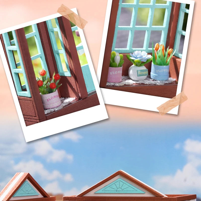 DIY Miniature Wooden Dollhouse Kit with Lighting
