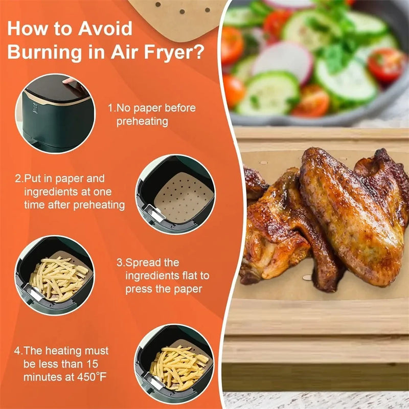 Perforated Parchment Paper Liners for Air Fryer