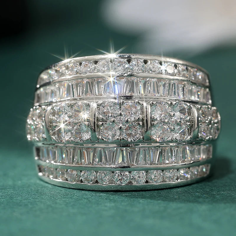 Elegant Women's Eternal Ring with Sparkling Cubic Zirconia