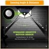 Diagram showing the sensing angle and distance of an upgraded sensitive motion sensor wall light.