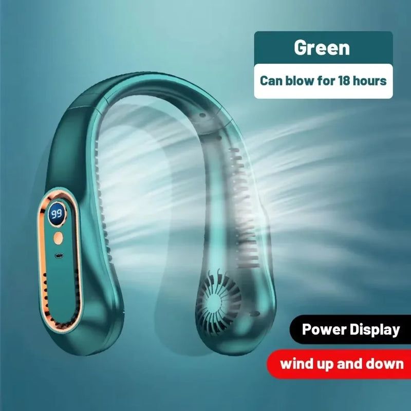 Ventilador de Cuello Sin Aspas Portátil con Pantalla Digital