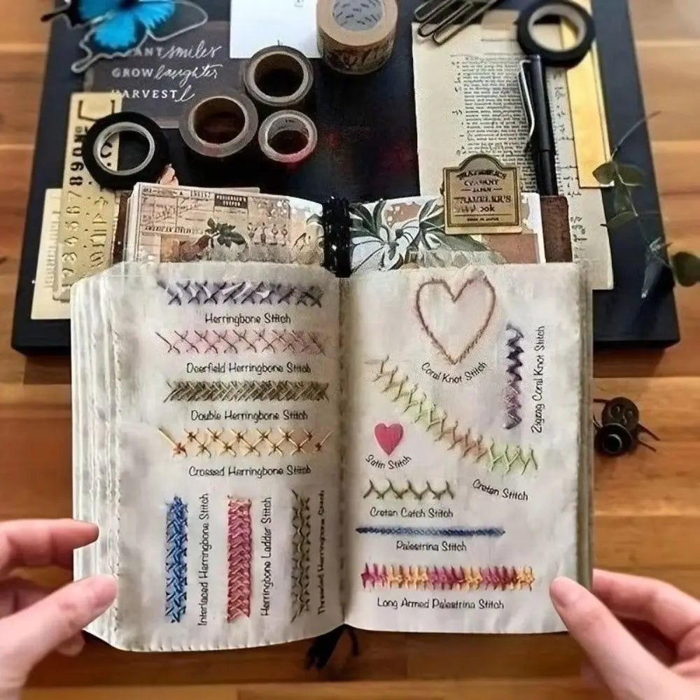 Complete Embroidery Stitch Book Kit with 106 Patterns