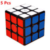 A 5 piece magnetic puzzle cube with red and blue faces shown from above.