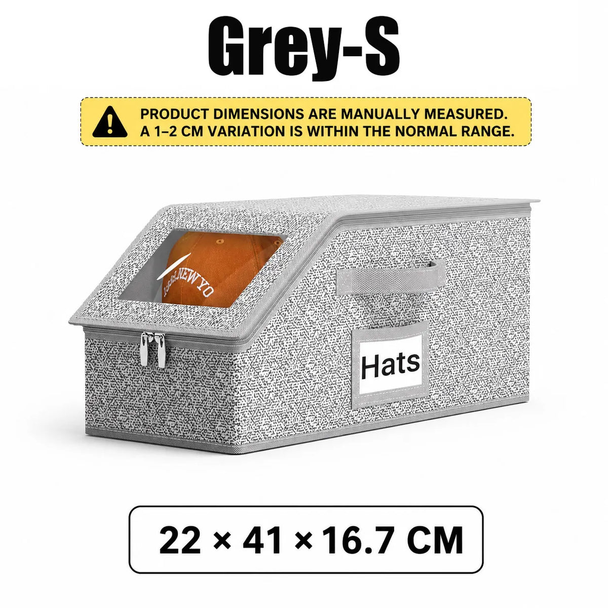 Large Capacity Hat Storage Box with Clear Window