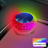 Mini USB LED ambient light with a vibrant pink and blue glow illuminating a circular lens.