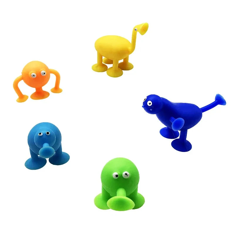 Soft Silicone Animal Building Blocks with Suction Cups
