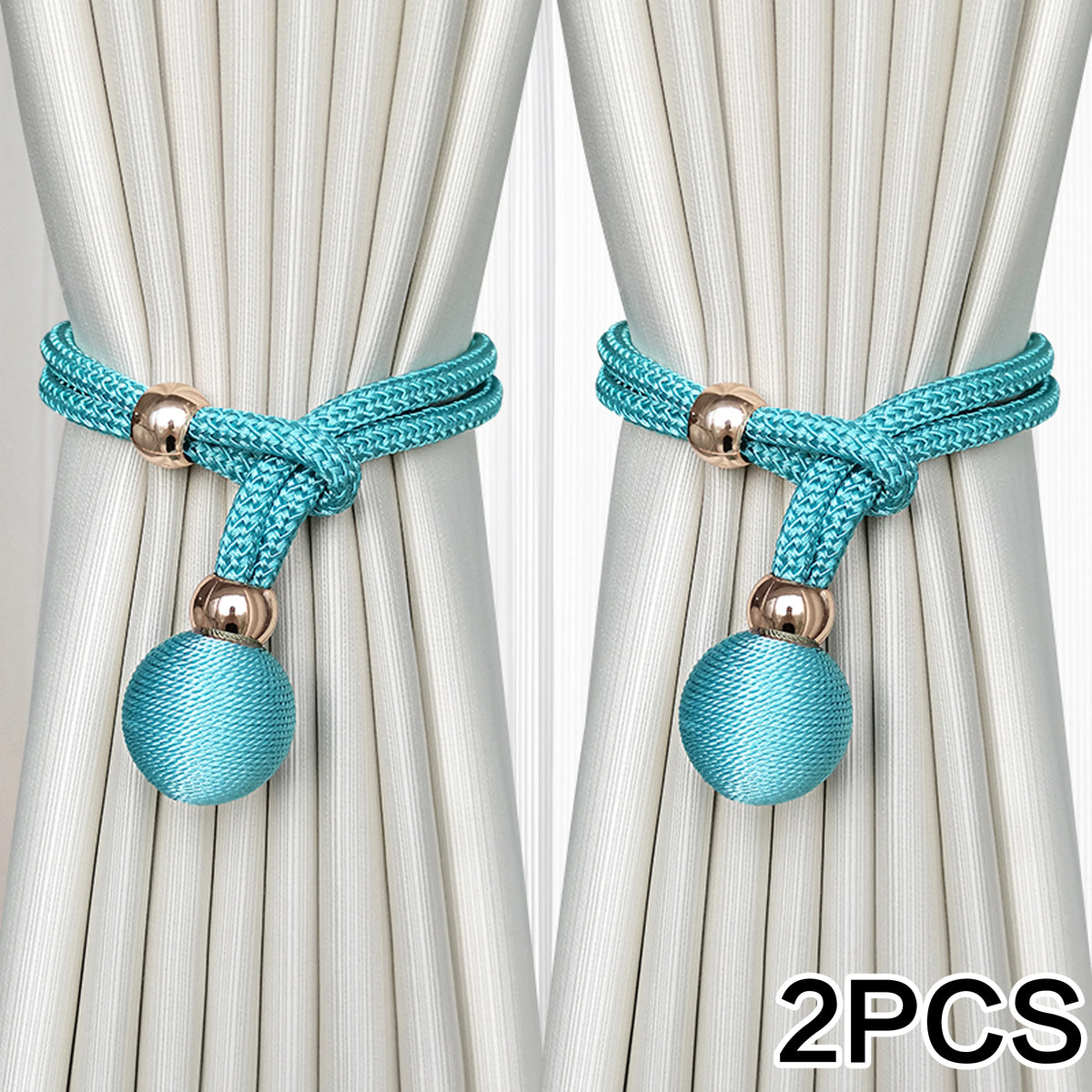 Adjustable French Ball Curtain Tiebacks (Set of 2)