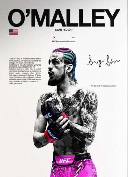 UFC Fighter Canvas Wall Art - MMA Boxing Poster for Gym & Man Cave Decor