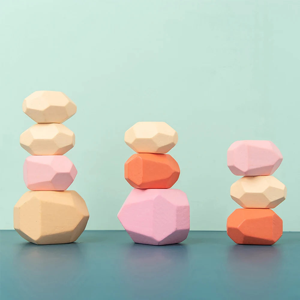 Wooden Stacking Rocks Toy for Kids