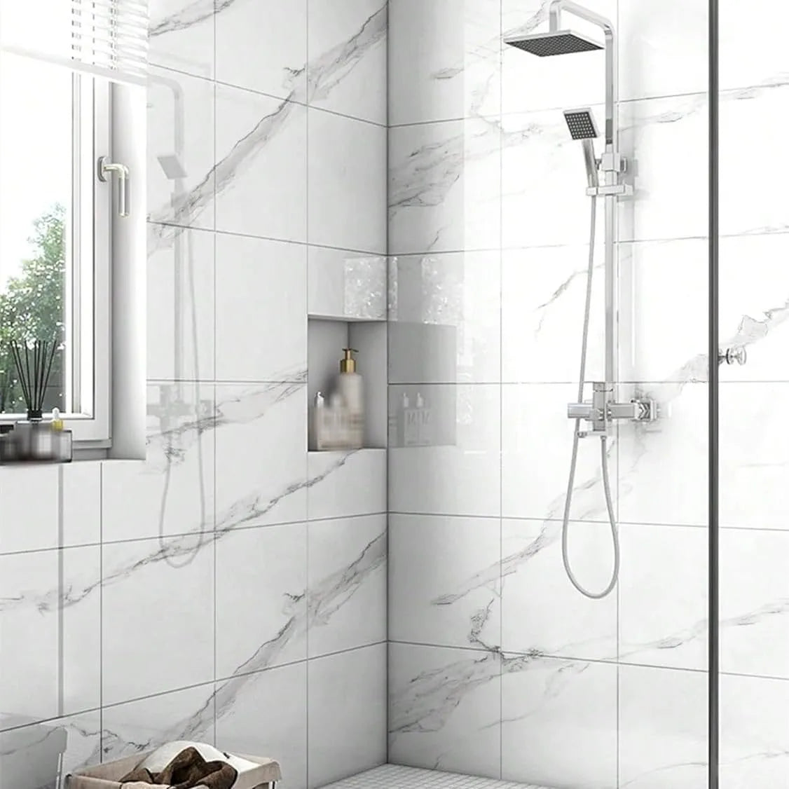 Waterproof Marble Peel and Stick Wall Tiles
