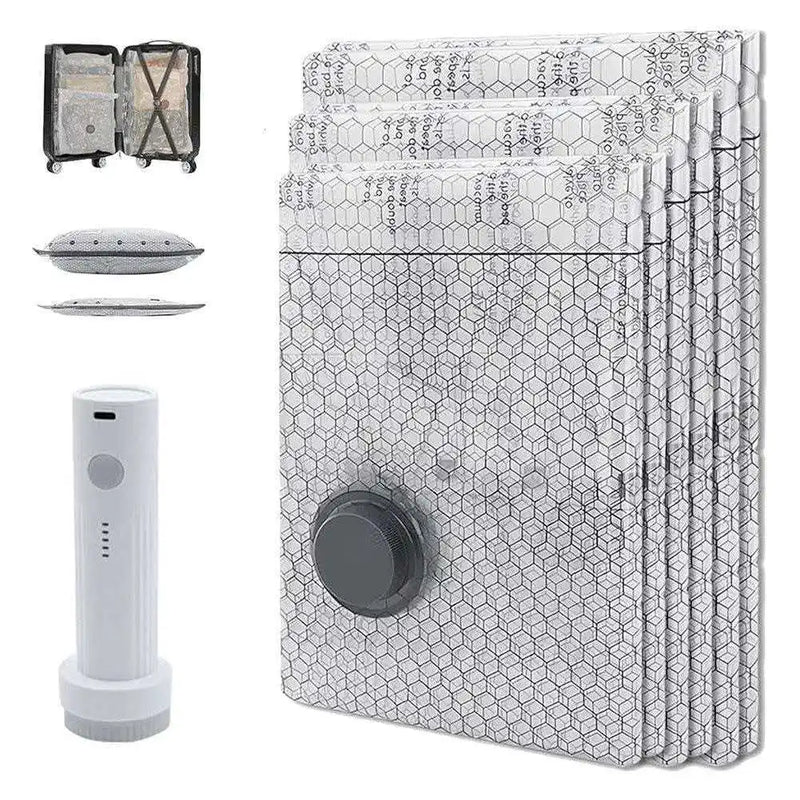 Cordless Vacuum Storage Set with Rechargeable Pump