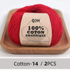 100% Organic Cotton Yarn for Knitting and Crocheting (2-Pack)