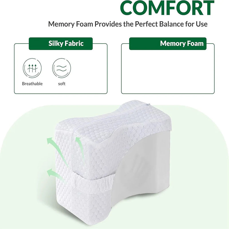 Adjustable Memory Foam Knee Pillow for Side Sleepers