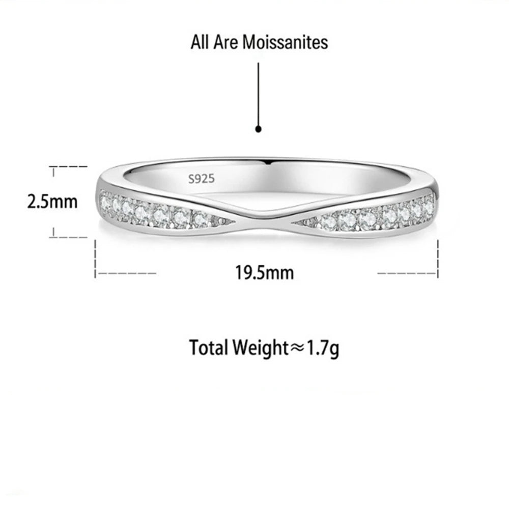 Moissanit-Stapel-Hochzeitsringe aus Sterling-Silber