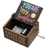 Wooden Hand-Crank Music Box - 'You Are My Sunshine' Engraved Keepsake Gift