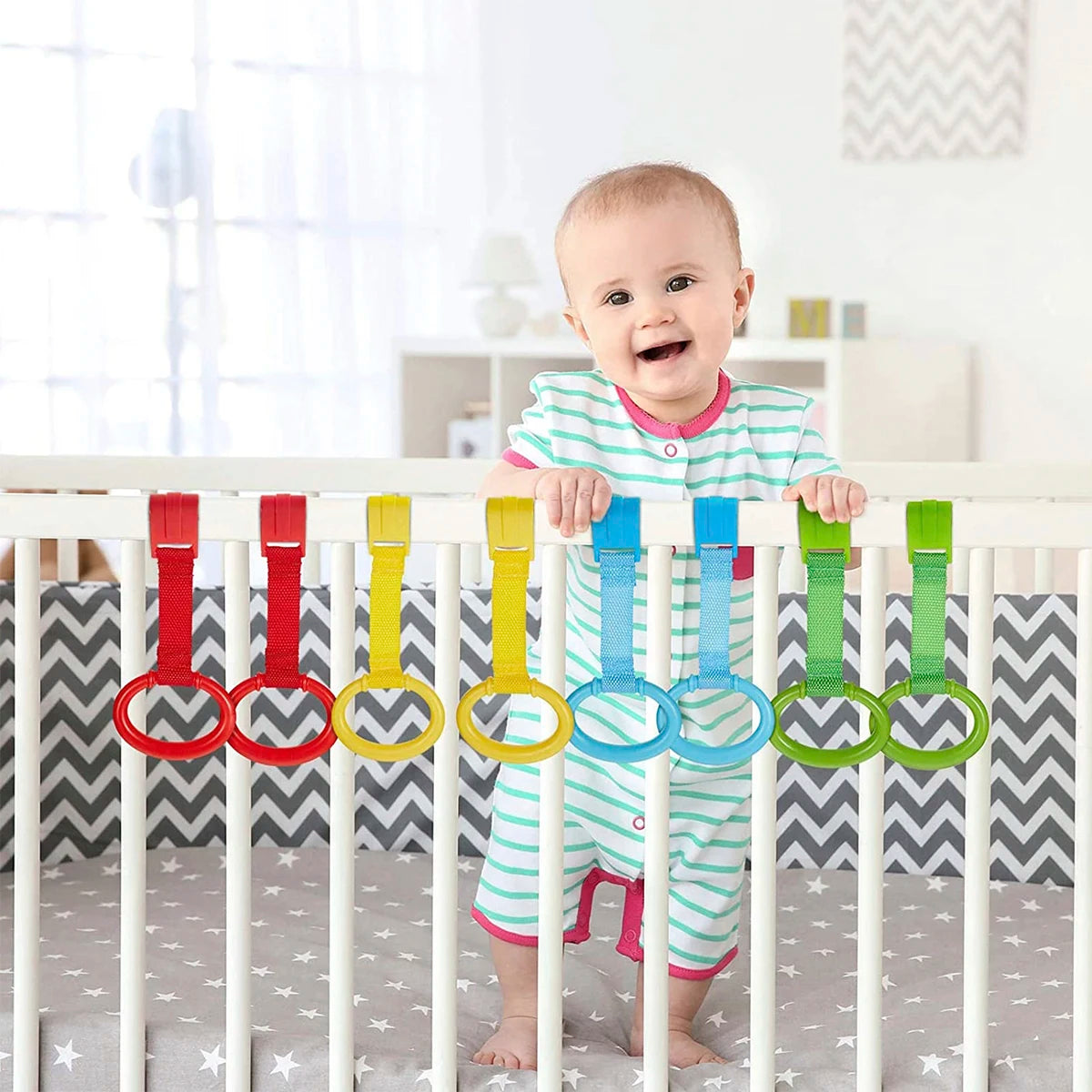 Baby Crib Pull Rings for Standing and Balance Training