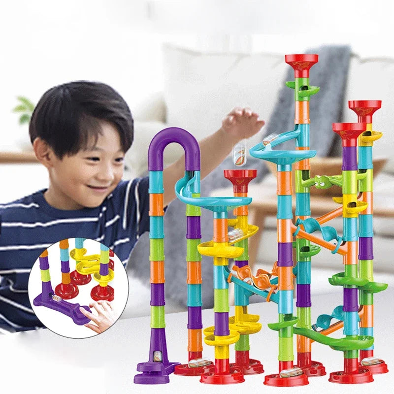 DIY Marble Run Building Blocks Set