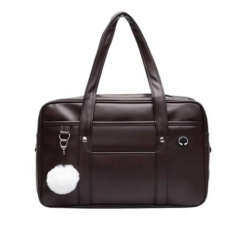 Japanese Preppy PU Leather Shoulder Bag