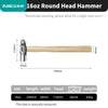 A wooden ball peen hammer featuring a walnut wood handle and a high-carbon steel head.