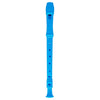 Blue 8-hole soprano recorder with a cleaning rod