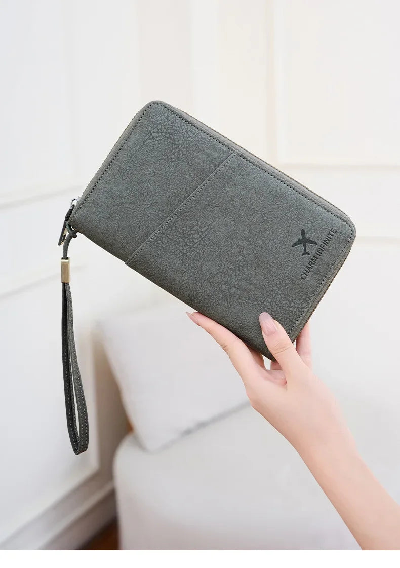 RFID Blocking Travel Passport Holder and Document Organizer
