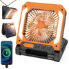 Paddfaltiger Solar-Campingventilator mit LED-Licht