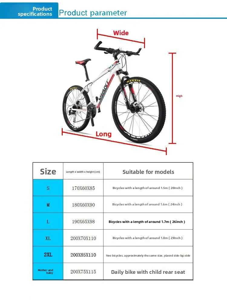 Waterproof Bicycle Cover for Outdoor Storage