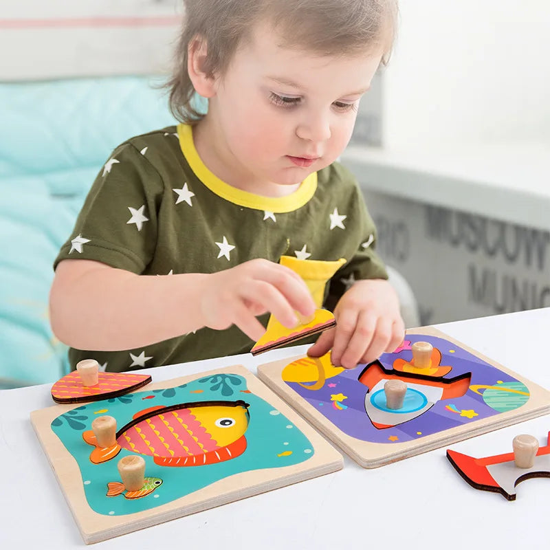 Wooden Alphabet Puzzle Board for Toddlers