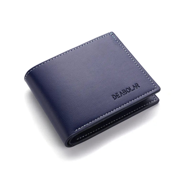 Slim PU Leather Folding Wallet with Card Holder