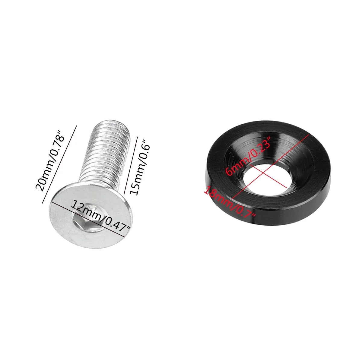 CNC Aluminum Fender Washer & Bolt Kit (M6) for Car Customization